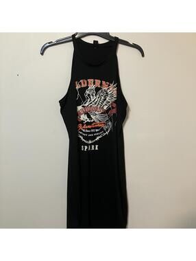 SHEIN Curve Black Bold Graphic New Adventure Tank Dress Size 2XL-3XL